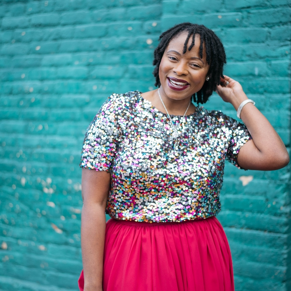 Sequin multicolored top